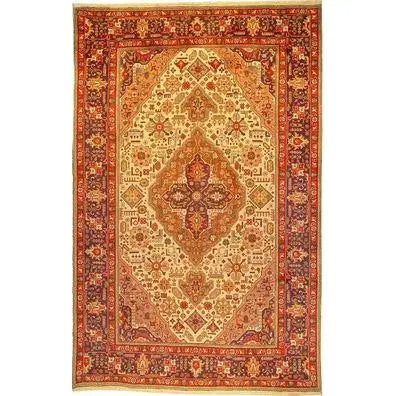 One Of The Kind Persian Tabriz Rug 10'4" x 6'7"